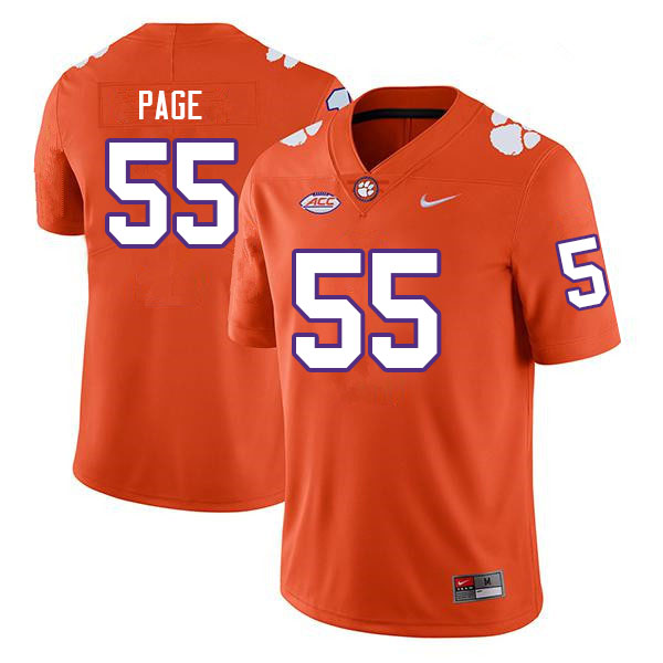 Men #55 Payton Page Clemson Tigers College Football Jerseys Sale-Orange